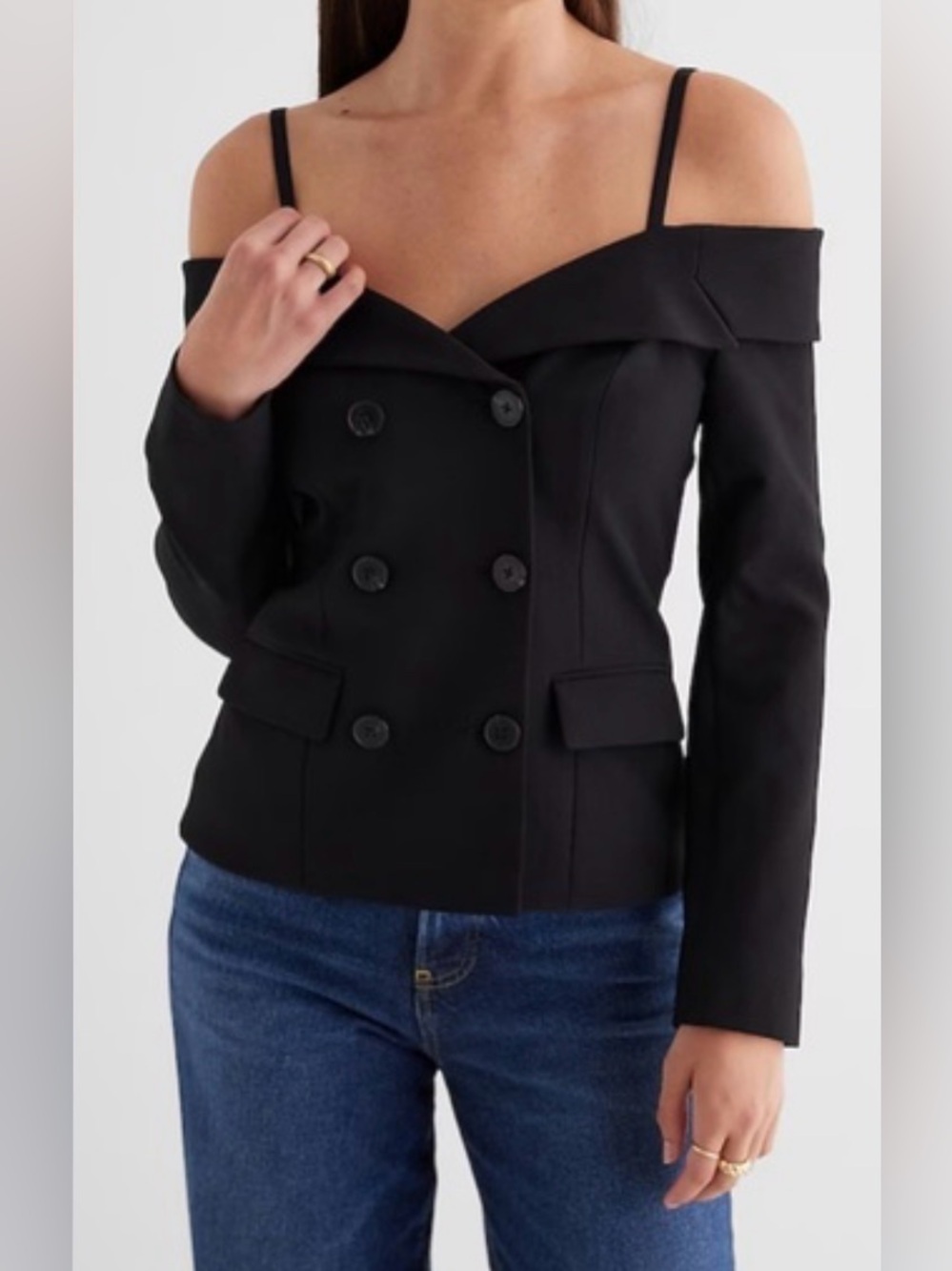 NWT Express Blazer Off the Shoulder Snatched Business Top Size 10